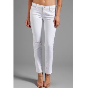 7 For All Mankind The Slim Cigarette White Jeans